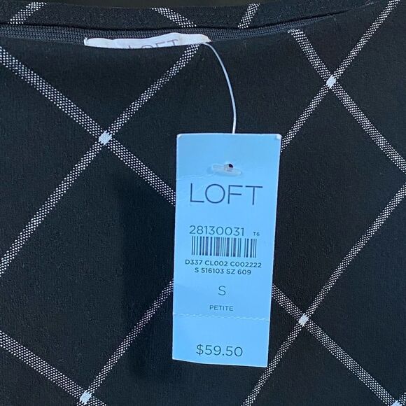 NWT LOFT Soft Knit Windowpane Plaid Flippy Skirt, Size SP - Picture 5 of 6